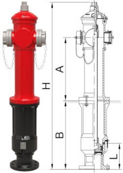 ART. 66/STORZ IDRANTE SOPRASUOLO MOD. EUR, DN80-DN100, RACCORDI STORZ