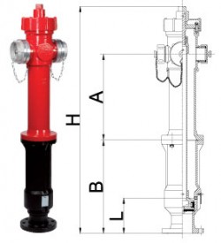 ART. 66/STORZ IDRANTE SOPRASUOLO MOD. EUR, DN80-DN100, RACCORDI STORZ